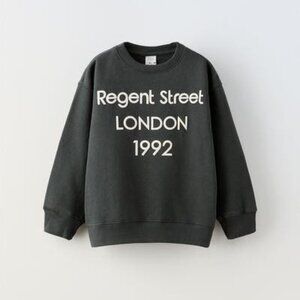 Zara  TEXT PRINT SWEATSHIRT Anthracite grey | 11-12 years